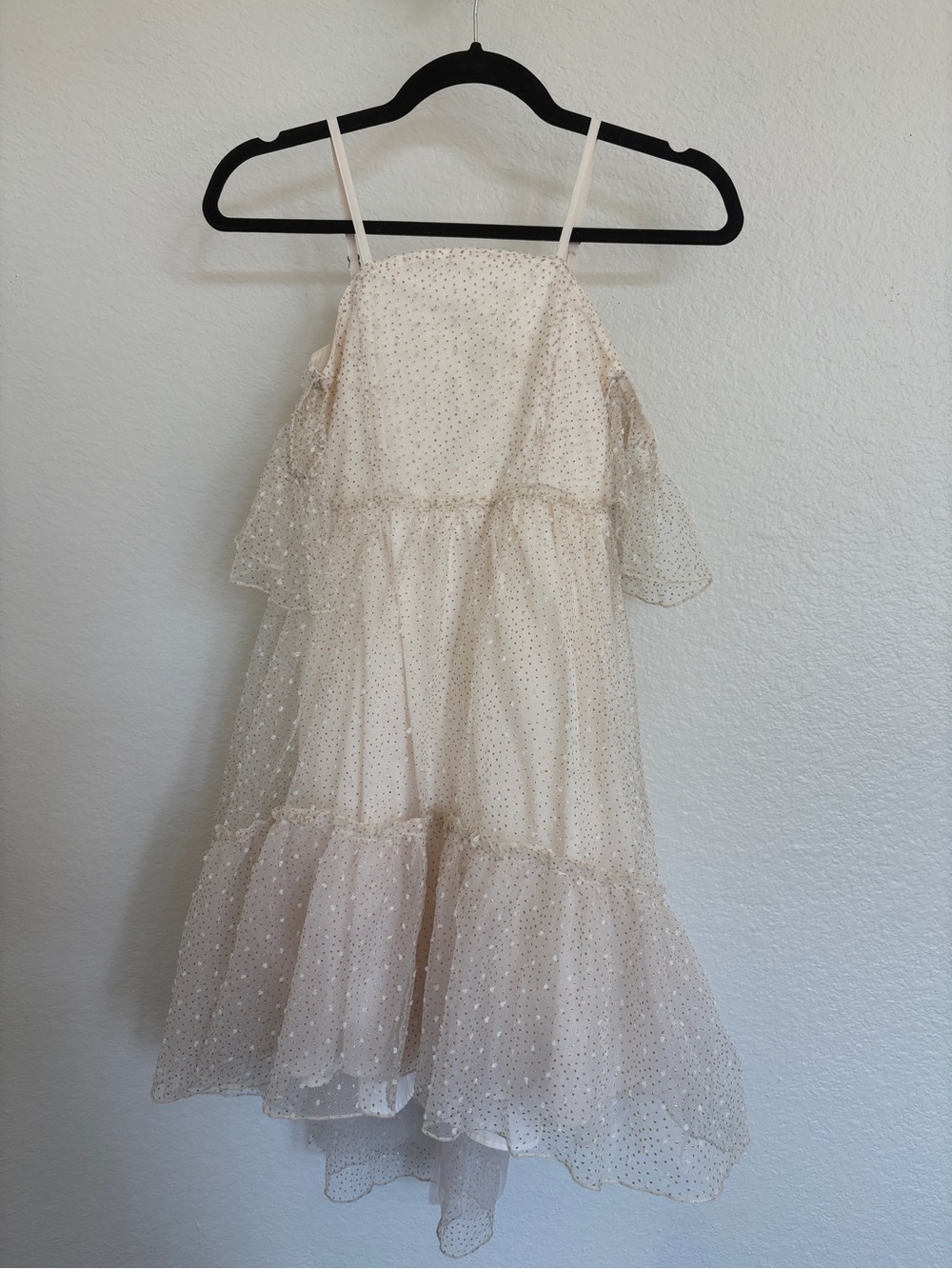 Mia Joy - Joyfolie - Girls Chloe dress Cream Sparkle Dot Tulle Dress